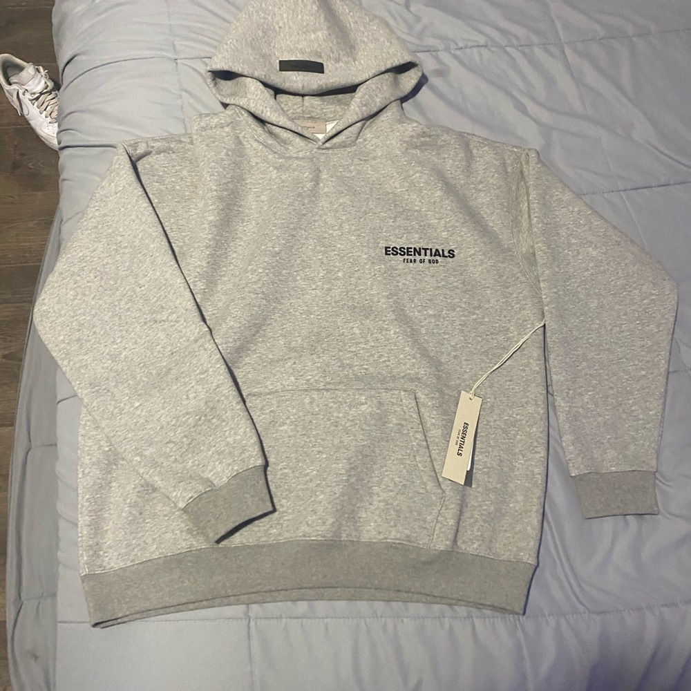 Essentials Heather Gray Pullover Hoodie